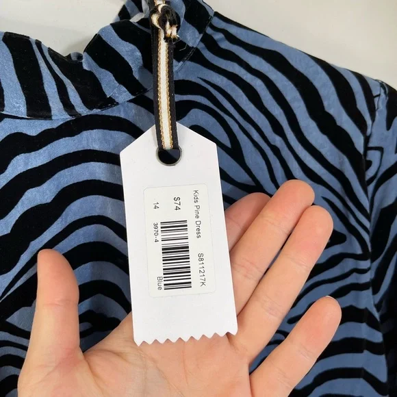 VIBE Blue and Black Zebra Print Dress Big Girl or Women's Size 14 NWT - Picture 7 of 15